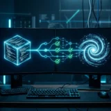 Ambiente dark mode de desenvolvimento com os logos do Cursor e da Cognition reparando uma árvore de repositório do GitHub