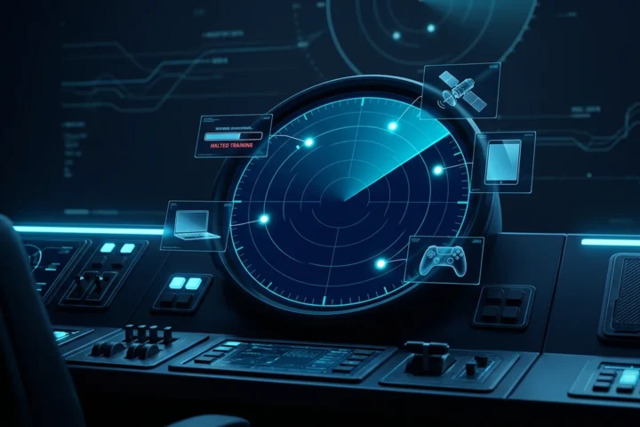 Cyan radar screen with blips marking the tech stories of the week of September 28 to October 2, 2026